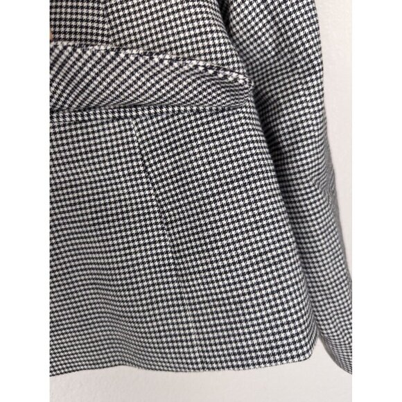 Talbots Houndstooth Blazer 2 Buttons Career Office Business Jacket Size 8 Petite - Picture 6 of 11